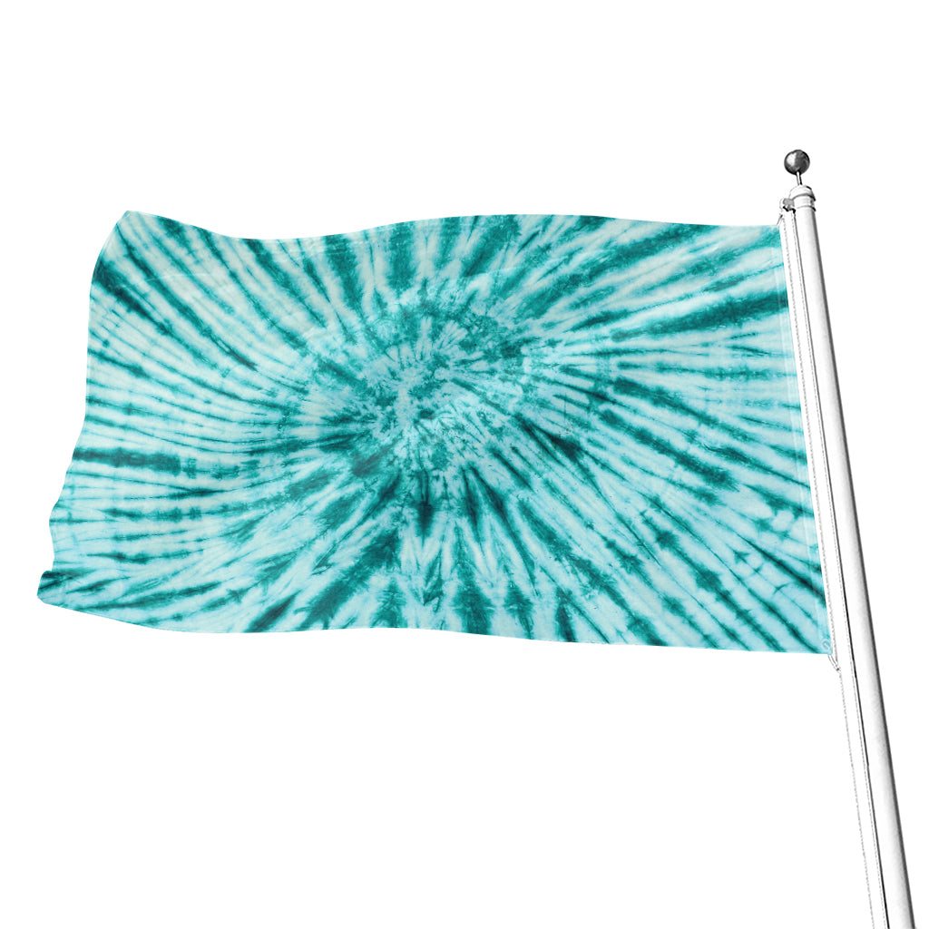 Turquoise Tie Dye Print Flag