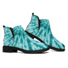 Turquoise Tie Dye Print Flat Ankle Boots