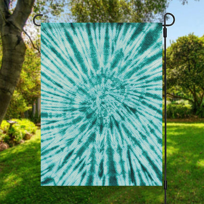 Turquoise Tie Dye Print Garden Flag