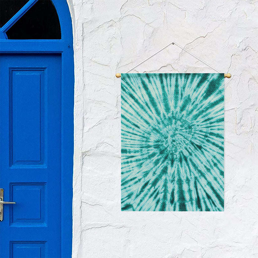 Turquoise Tie Dye Print Garden Flag