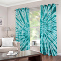 Turquoise Tie Dye Print Grommet Curtains