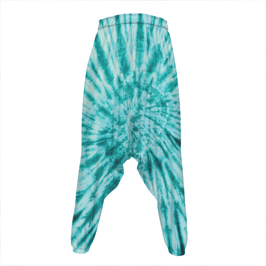 Turquoise Tie Dye Print Hammer Pants
