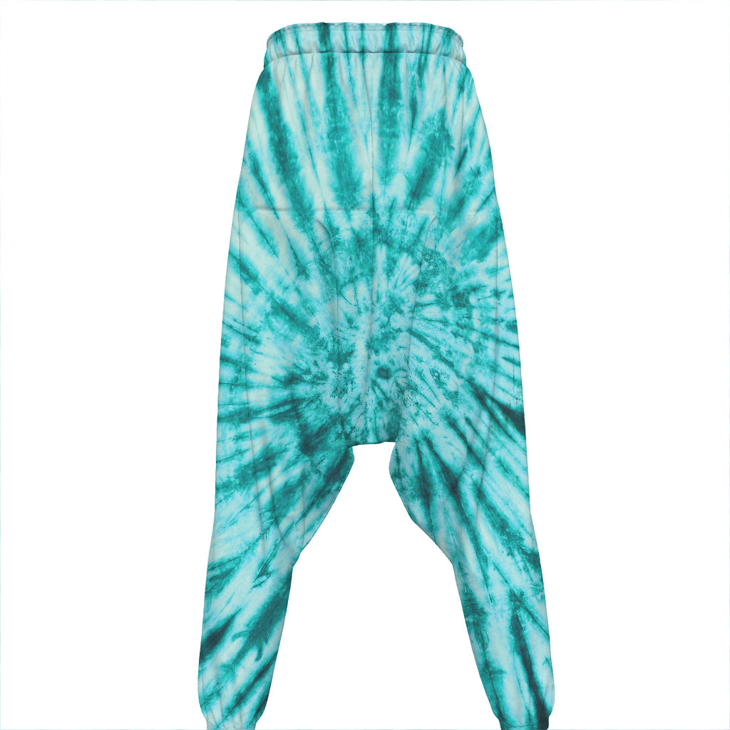 Turquoise Tie Dye Print Hammer Pants