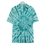 Turquoise Tie Dye Print Hawaiian Shirt