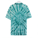 Turquoise Tie Dye Print Hawaiian Shirt