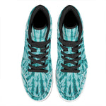 Turquoise Tie Dye Print High Top Leather Sneakers