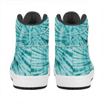 Turquoise Tie Dye Print High Top Leather Sneakers