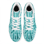 Turquoise Tie Dye Print High Top Leather Sneakers