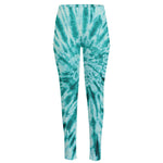 Turquoise Tie Dye Print High-Waisted Pocket Leggings