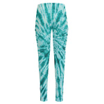 Turquoise Tie Dye Print High-Waisted Pocket Leggings