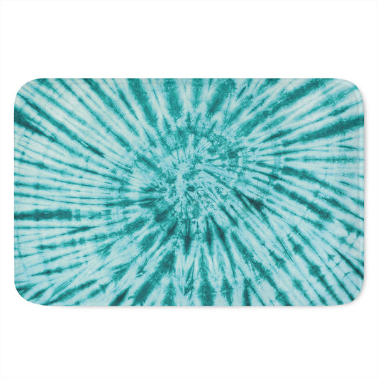 Turquoise Tie Dye Print Indoor Door Mat