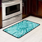 Turquoise Tie Dye Print Kitchen Mat