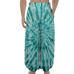 Turquoise Tie Dye Print Lantern Pants
