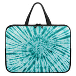 Turquoise Tie Dye Print Laptop Sleeve With Handle