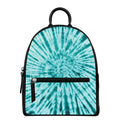 Turquoise Tie Dye Print Leather Backpack
