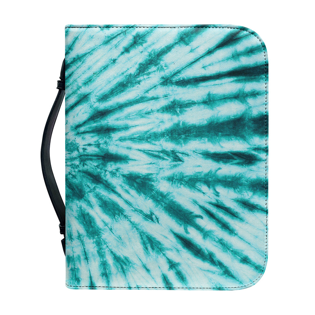 Turquoise Tie Dye Print Leather Bible Cover