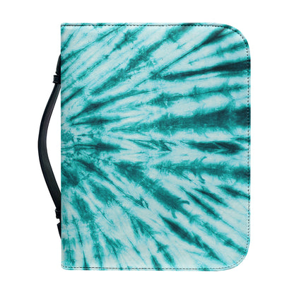 Turquoise Tie Dye Print Leather Bible Cover