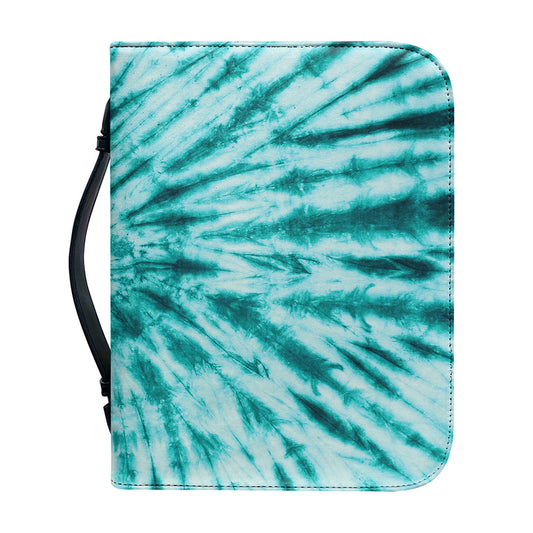 Turquoise Tie Dye Print Leather Bible Cover