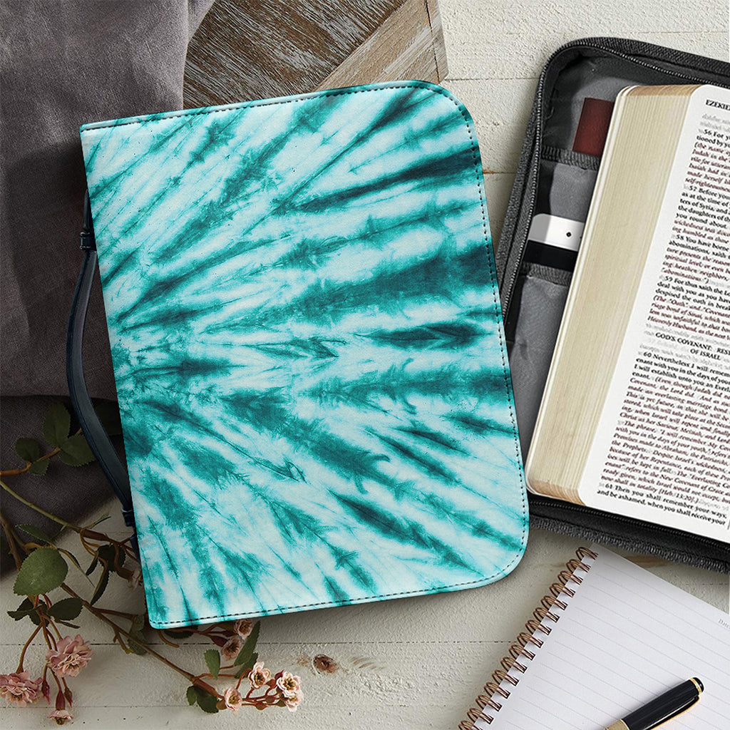 Turquoise Tie Dye Print Leather Bible Cover