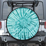 Turquoise Tie Dye Print Leather Spare Tire Cover