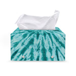 Turquoise Tie Dye Print Leather Tissue Box Cover