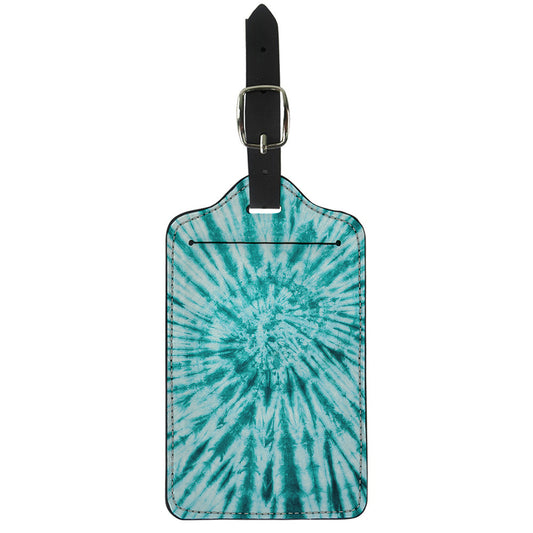 Turquoise Tie Dye Print Luggage Tag