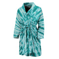 Turquoise Tie Dye Print Men's Bathrobe