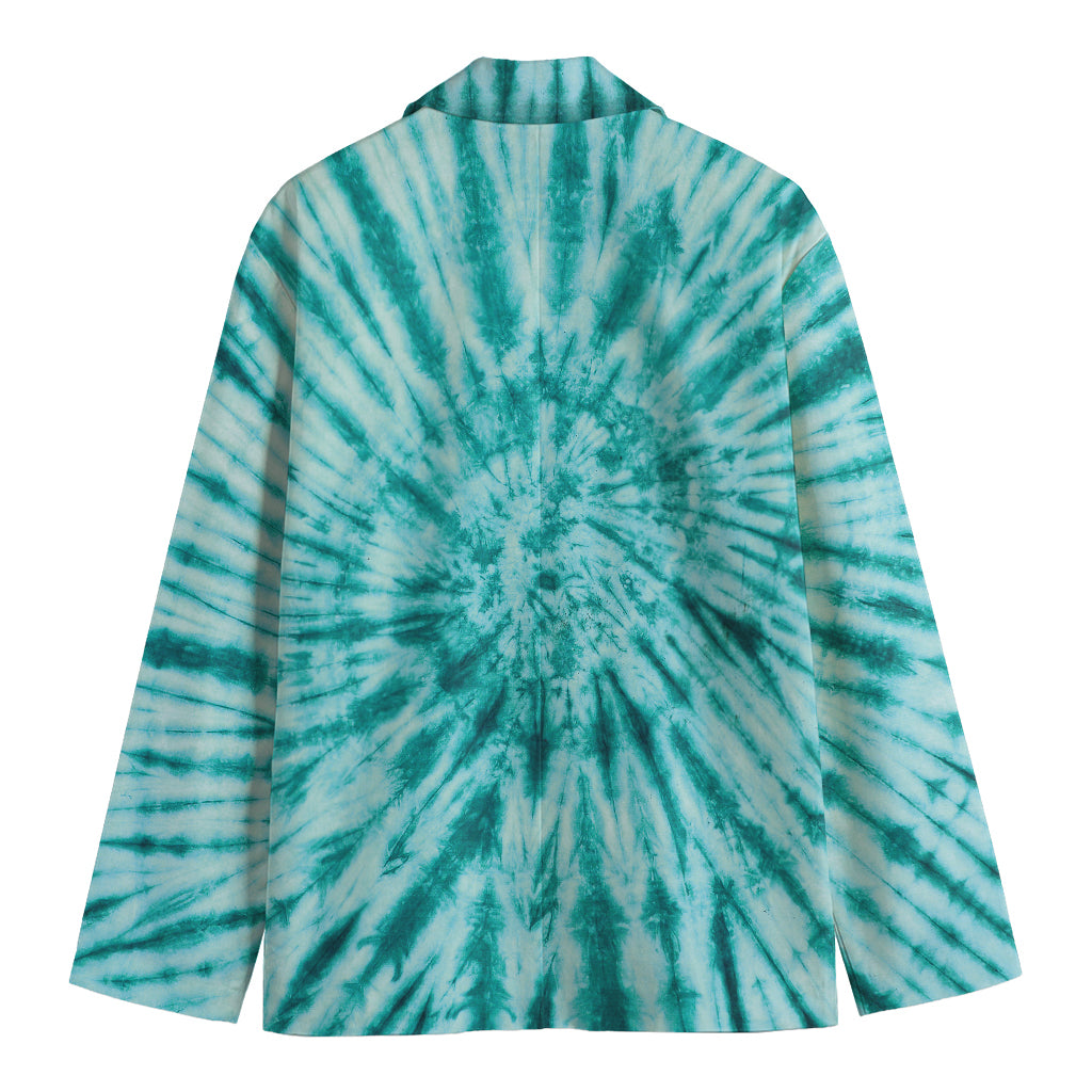 Turquoise Tie Dye Print Men's Blazer