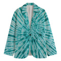 Turquoise Tie Dye Print Men's Cotton Blazer