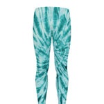 Turquoise Tie Dye Print Men's leggings