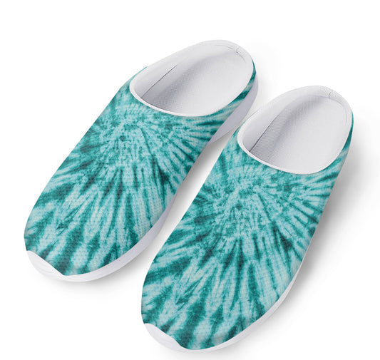 Turquoise Tie Dye Print Mesh Casual Shoes