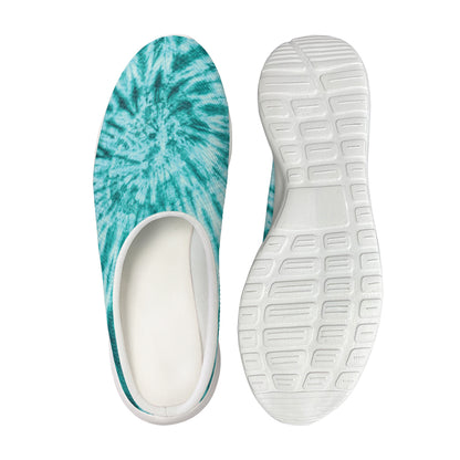 Turquoise Tie Dye Print Mesh Casual Shoes