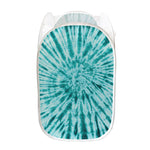 Turquoise Tie Dye Print Mesh Laundry Hamper