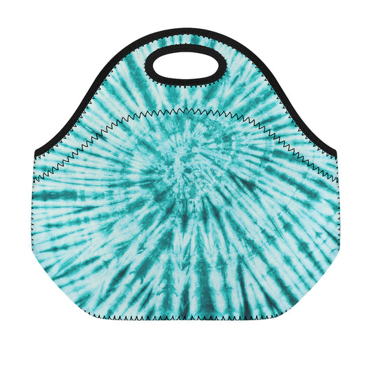 Turquoise Tie Dye Print Neoprene Lunch Bag