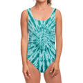 Turquoise Tie Dye Print One Piece Swimsuit