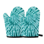 Turquoise Tie Dye Print Oven Mitts