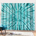 Turquoise Tie Dye Print Pencil Pleat Curtains