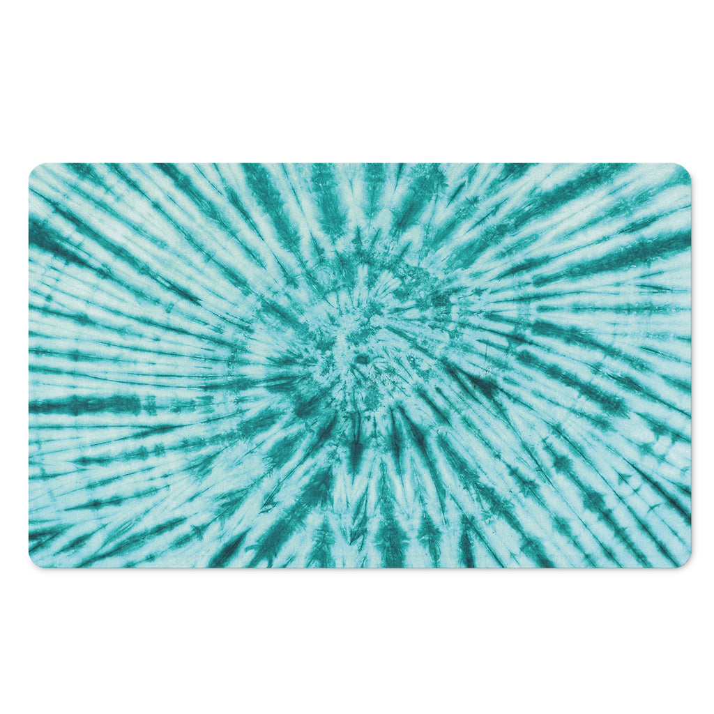 Turquoise Tie Dye Print Polyester Doormat