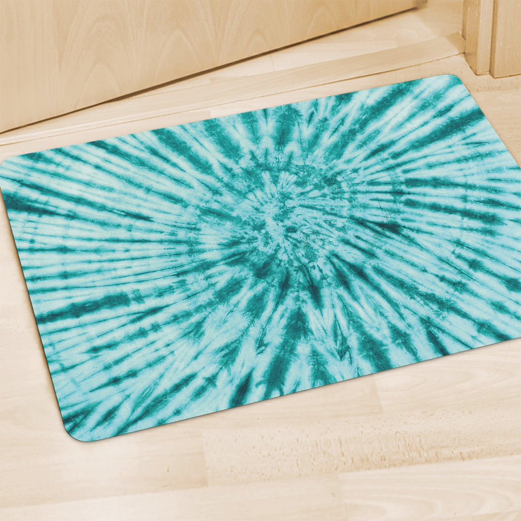 Turquoise Tie Dye Print Polyester Doormat