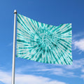 Turquoise Tie Dye Print Polyester Flag