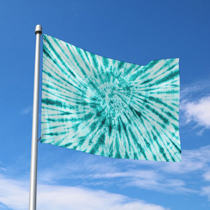 Turquoise Tie Dye Print Polyester Flag