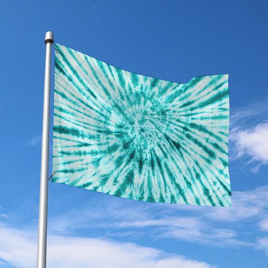 Turquoise Tie Dye Print Polyester Flag
