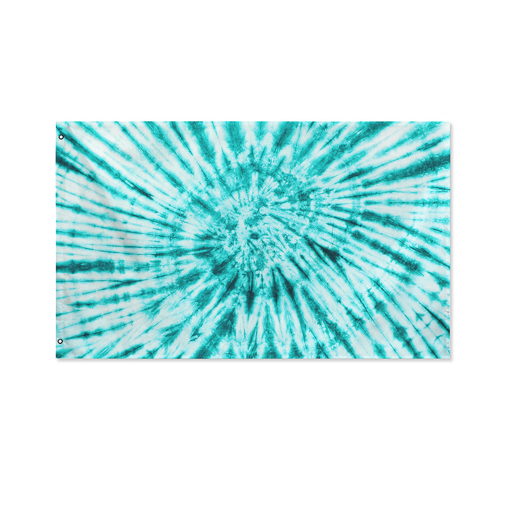 Turquoise Tie Dye Print Polyester Flag