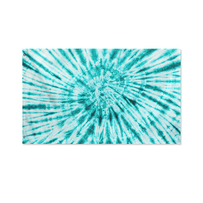 Turquoise Tie Dye Print Polyester Flag