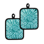 Turquoise Tie Dye Print Pot Holders