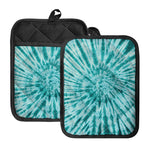 Turquoise Tie Dye Print Pot Holders With Pocket