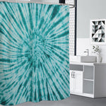 Turquoise Tie Dye Print Premium Shower Curtain
