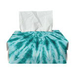 Turquoise Tie Dye Print Rectangle Tissue Box Cover