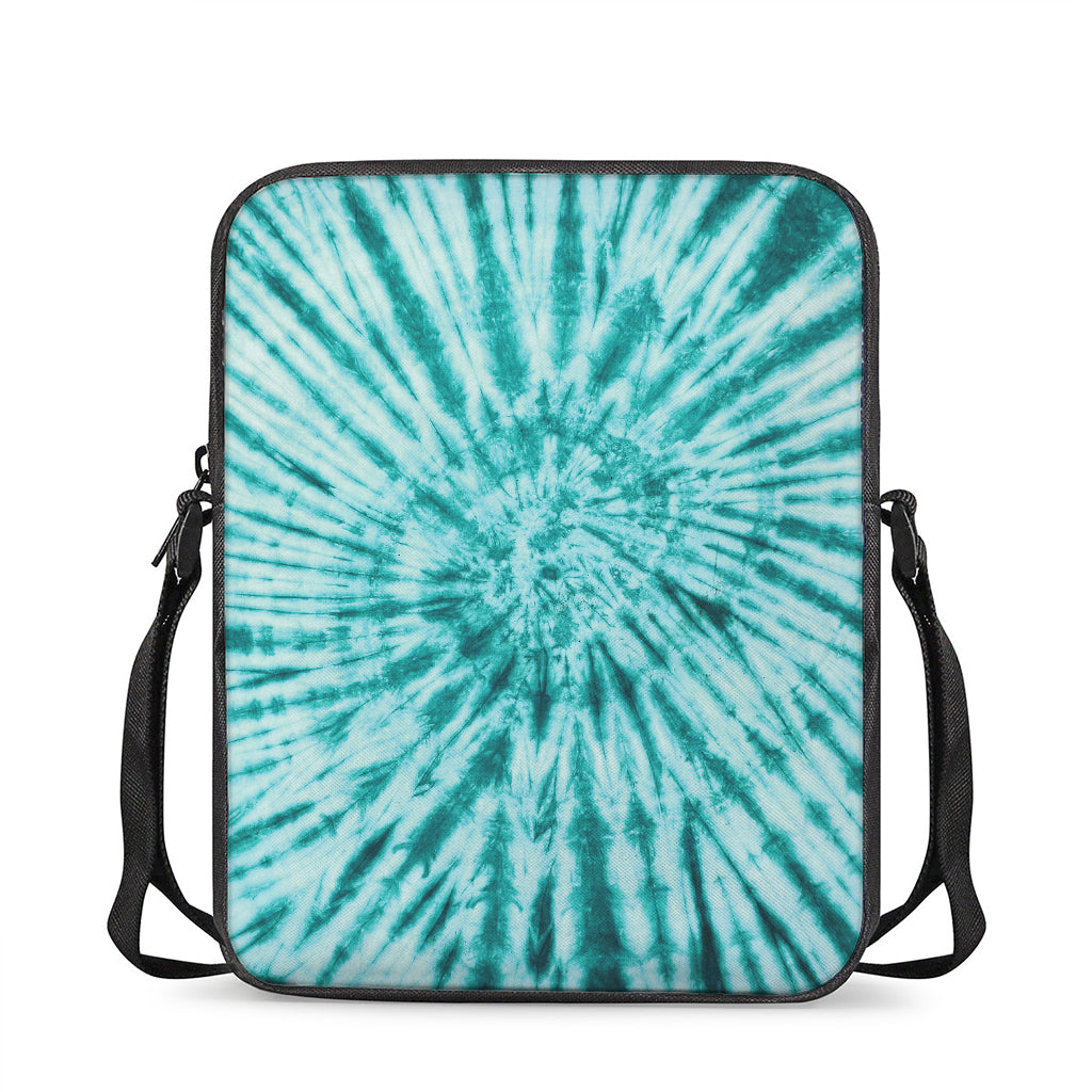 Turquoise Tie Dye Print Rectangular Crossbody Bag