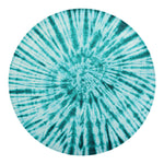 Turquoise Tie Dye Print Round Blanket